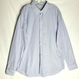 Jeremy Argyle NYC Men's Button Up Dress Shirt Long Sleeve Blue Checkered XXL